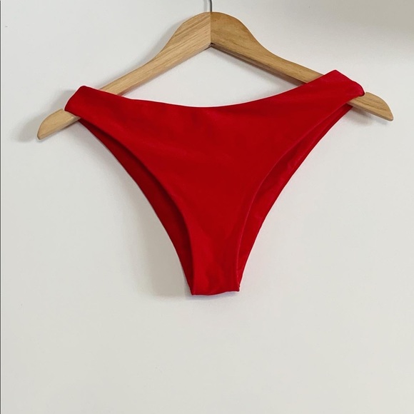 Hot Red Adjustable bikini set & high waisted high cut bottoms - Picture 3 of 3